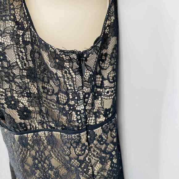 Ann Taylor Babydoll Whimsigoth Top Womens 2 Black Satin Lace Layered V-Neck - Picture 6 of 8